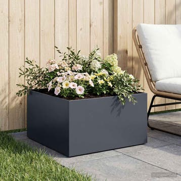 vidaXL Plantenbak Antraciet 40 x 40 x 30 cm Koudgewalst, Tuin en Terras, Bloempotten, Verzenden, Nieuw