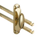 Kruk-espagnolet Ei ovaal messing gelakt inclusief 2 stangen, Nieuw