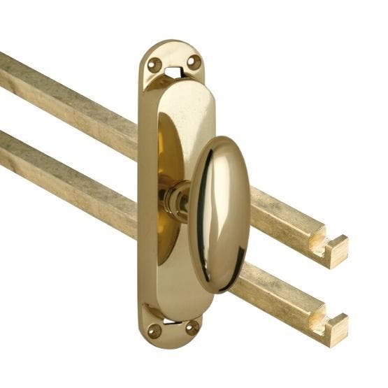 Kruk-espagnolet Ei ovaal messing gelakt inclusief 2 stangen, Bricolage & Construction, Fenêtres & Moustiquaires