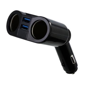 2-Weg Sigarettenaansteker Splitser Plug met 2 USB Poorten, Verzenden, Nieuw