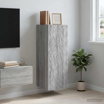vidaXL Wandkast Grijs Sonoma 33 x 34,5 x 90 cm Bewerkt hout, Verzenden
