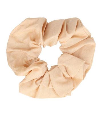Haarelastiek Scrunchie – Basic – Satijnlook Stof – Beige, Nieuw