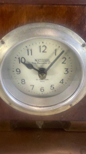 Horloge - Industrial Acier, Mogano - 1920-1930