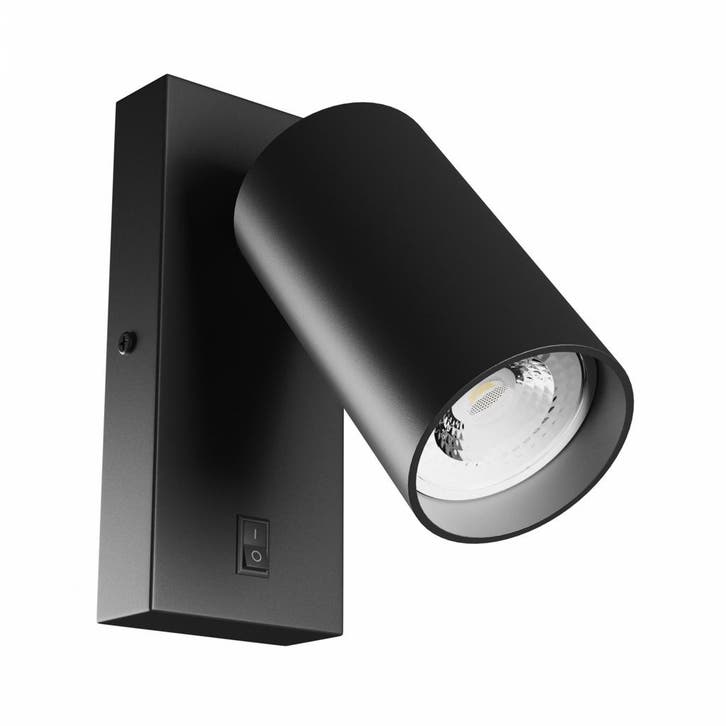 Wandspot GU10 richtbaar met schakelaar Zwart, Huis en Inrichting, Lampen | Wandlampen, Nieuw, Verzenden