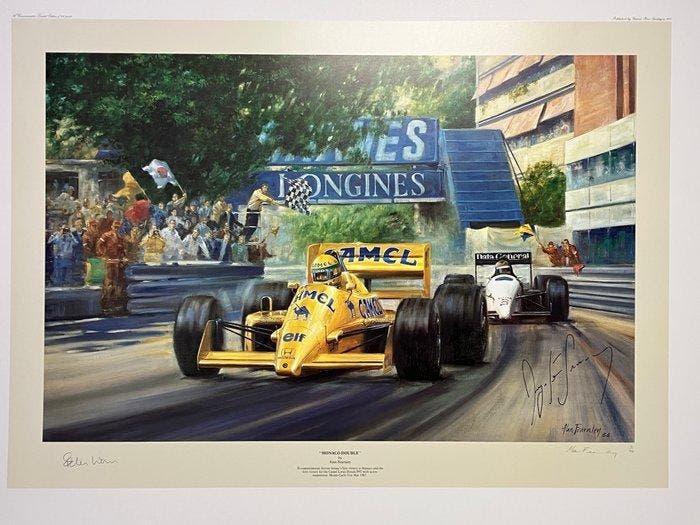 Lotus - Grand Prix de Monaco - Ayrton Senna - 1987 - Gravure, Verzamelen, Automerken, Motoren en Formule 1