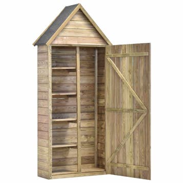vidaXL Tuinschuur met deur 69,5x32x178 cm geïmpregneerd, Tuin en Terras, Verzenden, Nieuw