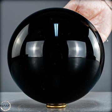 Natuurlijke topkwaliteit sprankelende zwarte obsidiaan Bol-