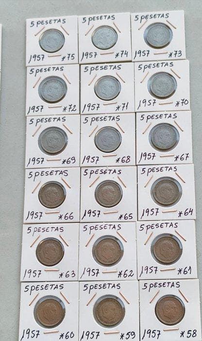 Spanje. Peseta 1937-1998 (Zonder minimumprijs), Postzegels en Munten, Munten | Europa | Niet-Euromunten