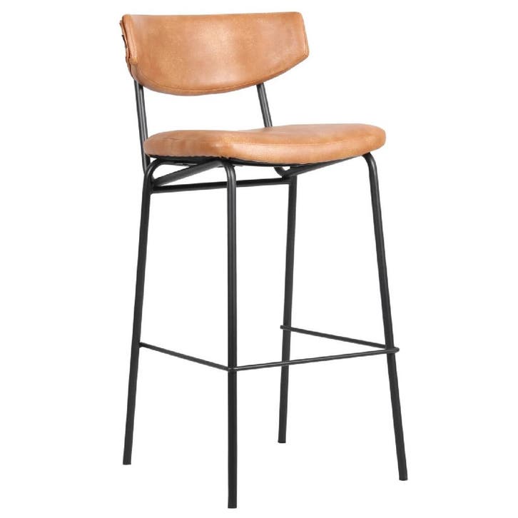 Barkruk | Kunstleer/Metaal | Cognac | Zwart Frame | Indoor, Articles professionnels, Horeca | Équipement de cuisine, Envoi