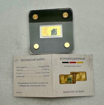 Tsjaad. Gold Bar ND, 100 euro, 1/500 oz oro 9999 (Zonder