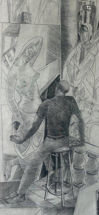 Érik Desmazières (1948) - Scena atelierowa