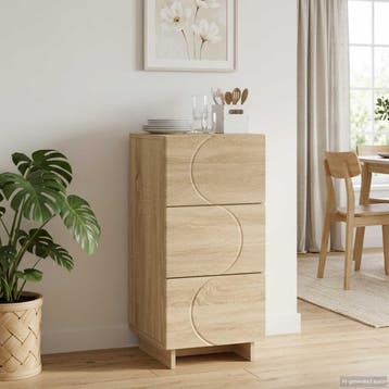 vidaXL Dressoir Sonoma Eiken 33.5 x 34.5 x 75 cm Bewerkt, Verzenden, Nieuw