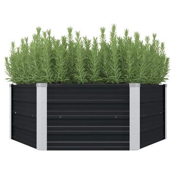 vidaXL Plantenbak verhoogd 129x129x45cm gegalvaniseerd staal, Tuin en Terras, Verzenden, Nieuw