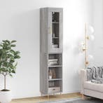 vidaXL Hoge kast 34,5x34x180 cm bewerkt hout grijs sonoma, Verzenden, Nieuw