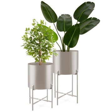 Plantenstandaard Mine, 2-delige set, gepoedercoat staal, Verzenden, Nieuw