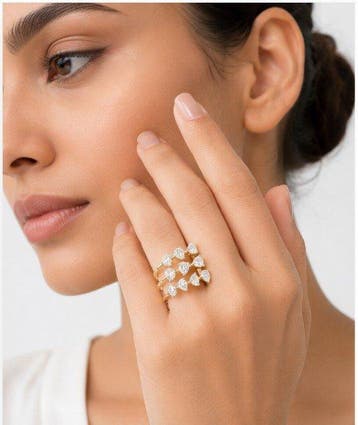 Ring - 18 karaat Geel goud - 1.18ct. tw. Diamant