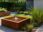 Cortenstaal watertafel - waterfontein - 100 x 100 x 40 cm, Verzenden, Nieuw, Overige materialen, Waterornament