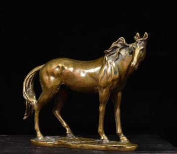Beeld, Bronze Steed - 16 cm - Koper