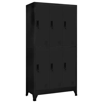 vidaXL Lockerkast 90x45x180 cm staal zwart, Verzenden