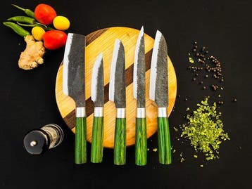 Keukenmes - Kitchen knife set - 570 - Staal, Hout,