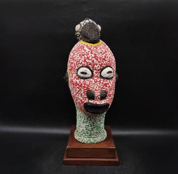 Magnifique tête pelé - sculptuur - Bamileke - Kameroen, Antiek en Kunst
