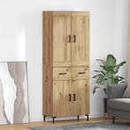 vidaXL Highboard met lade 2 pcs Artisan Eiken Bewerkt hout, Verzenden, Nieuw