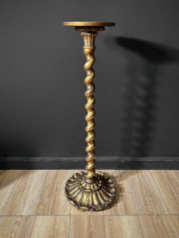 Zuilvormig houtsnijwerk, Colonna a Torciglione - 100 cm -