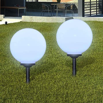 vidaXL Tuinpadlampen 4 st met grondpin LED 30 cm, Verzenden, Nieuw