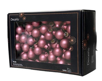 Balletjes op draad 2 cm vintage roze mat doos 144 stuks, Nieuw