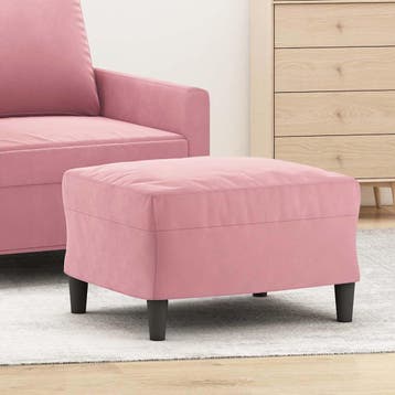 vidaXL Voetenbank 60x50x41 cm fluweel roze, Verzenden
