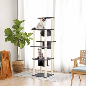 vidaXL Kattenmeubel met sisal krabpalen 169 cm donkergrijs, Verzenden, Nieuw