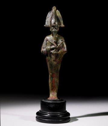 Oud-Egypte, Brons lange bronzen Osiris-beeld met Spaanse, Collections