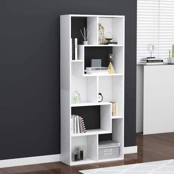 vidaXL Boekenkast 67x24x161 cm bewerkt hout wit, Verzenden, Nieuw