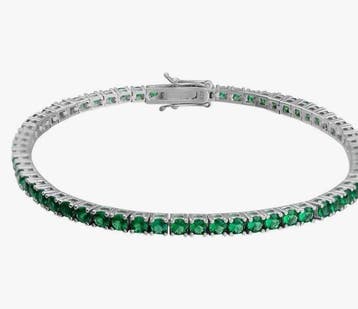 Sans prix de réserve - Bracelet Argent, péridot naturel, Handtassen en Accessoires, Antieke sieraden