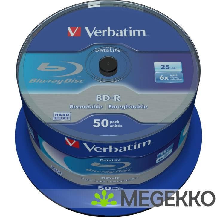 Verbatim BD-R Blu-Ray 25GB 6x 50st. Cakebox, CD & DVD, Blu-ray, Envoi