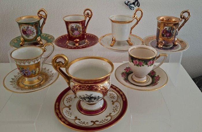Ohashi, Rudolf Wachter, Limoges, Waldershof - Tasse (7) -, Antiquités & Art, Antiquités | Verre & Cristal