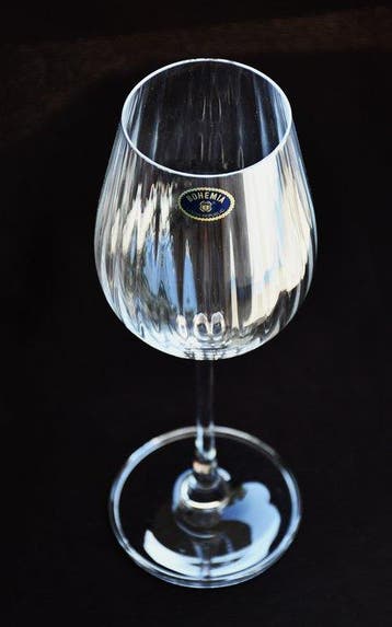 Bohemia - Wijnglas (6) - Columba Optic - Loodvrij kristal, Antiek en Kunst