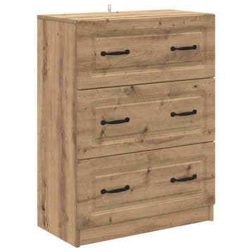 vidaXL Ladekast Artisanaal eiken 66 x 34,5 x 87 cm Bewerkt, Verzenden, Nieuw