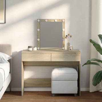 vidaXL Kaptafel met LED-verlichting 100x40x130 cm sonoma, Verzenden