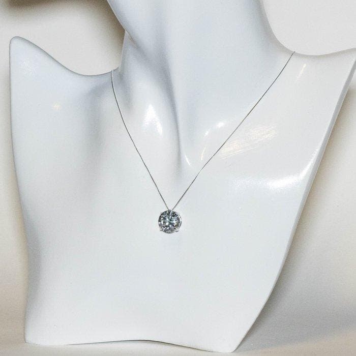 Zonder minimumprijs - Ketting met hanger - 18 karaat Witgoud, Handtassen en Accessoires, Antieke sieraden