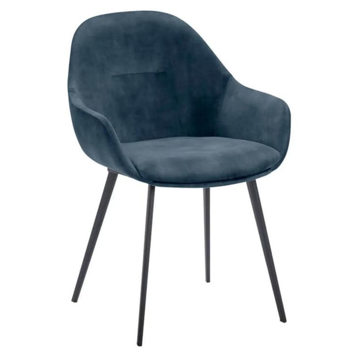 Stoelen | TERA |  Fluweel/Metaal | Petroleum Blue |  Zwarte, Zakelijke goederen, Horeca | Keukenapparatuur, Nieuw in verpakking