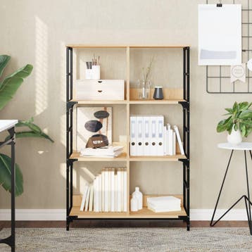 vidaXL Boekenrek 78,5x33x117,5 cm bewerkt hout sonoma, Huis en Inrichting, Verzenden, Nieuw
