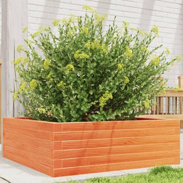 vidaXL Plantenbak 70x70x23 cm massief grenenhout wasbruin, Verzenden