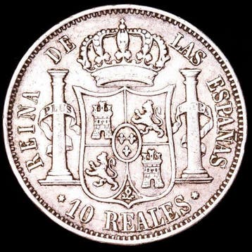 Spanje. Isabel II. 10 Reales Acuñado en la ceca de Madrid