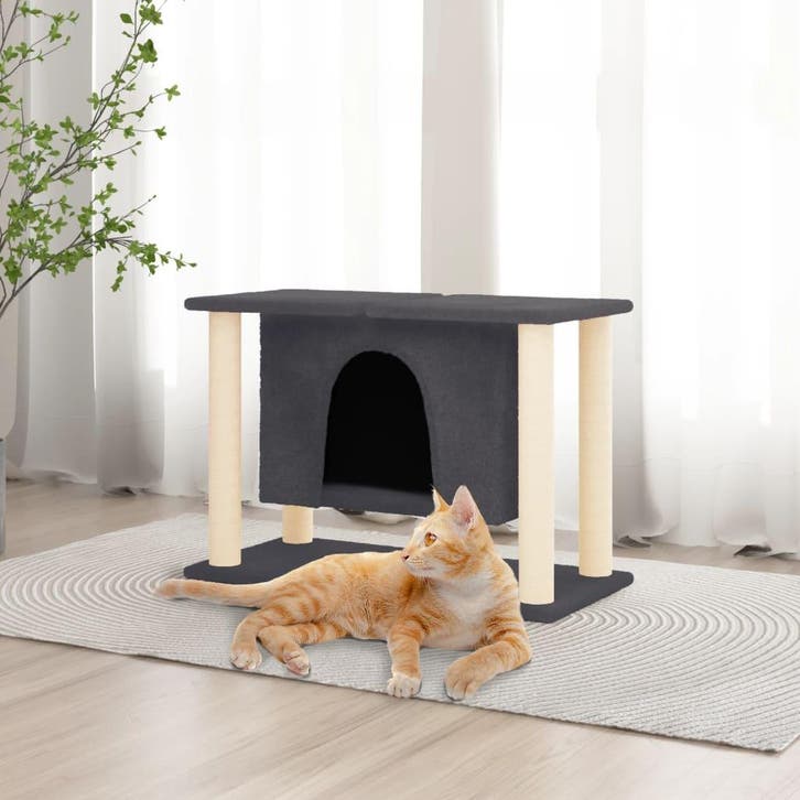vidaXL Kattenmeubel met sisal krabpalen 50 cm donkergrijs, Dieren en Toebehoren, Katten-accessoires, Nieuw, Verzenden