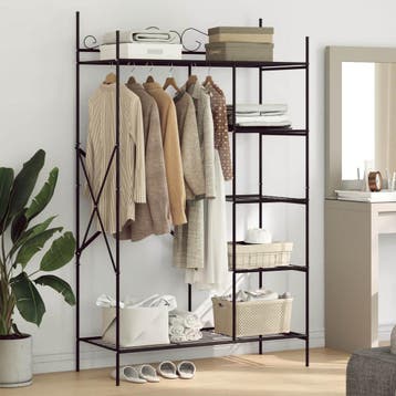 vidaXL Open Kledingkast met plank Zwart 104,5 x 45 x 172 cm, Huis en Inrichting, Verzenden, Nieuw
