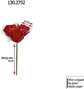 Mini foam roos met tule rood 2 cm bulk pak 96×3 roosjes =, Nieuw