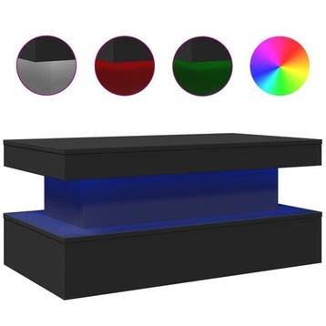 Moderne LED Salontafel zwart: Tweede kansje, OP = OP!, Huis en Inrichting, Tafels | Salontafels, Gebruikt, 50 tot 100 cm, Verzenden