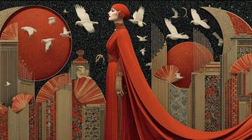 I_KONIQ - Early 900 Campari woman in Erte style, Nieuw