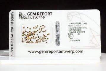 102 pcs Diamant (Traitement de couleur) - 0.99 ct - Rond -, Handtassen en Accessoires, Edelstenen, Nieuw